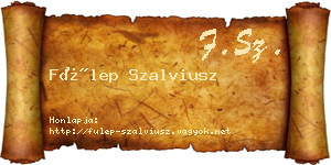 Fülep Szalviusz névjegykártya